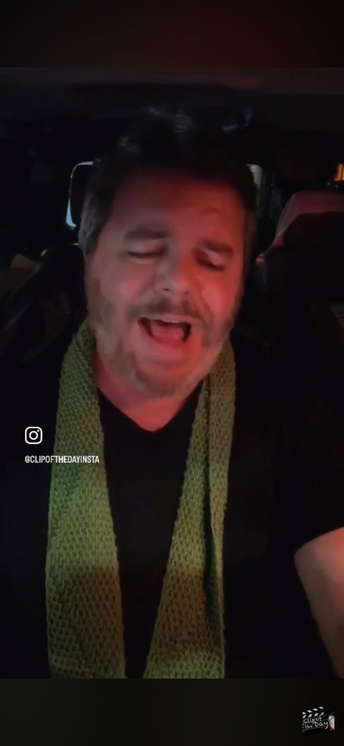 image of Matt singing in the car